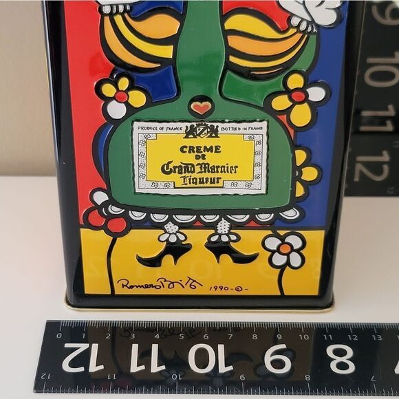 Vintage Tin 1990 Grand Marnier Container Art Artist Romero Britto #1026 - Picture 8 of 16